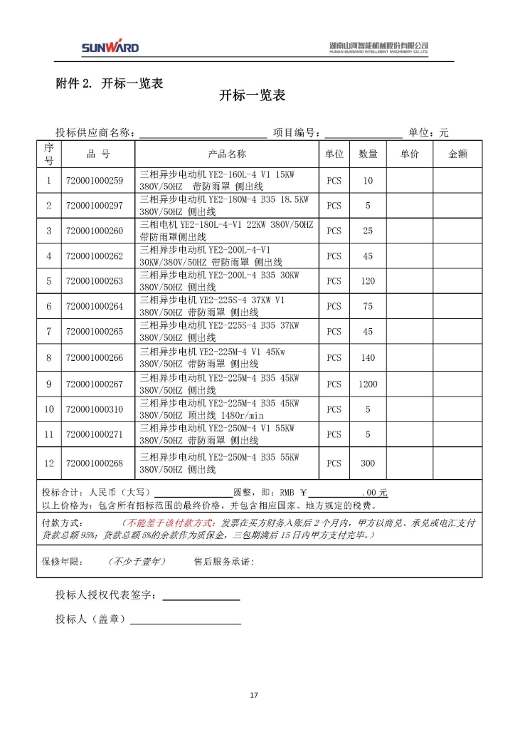 pg娱乐电子游戏三相异步电动机采购项目